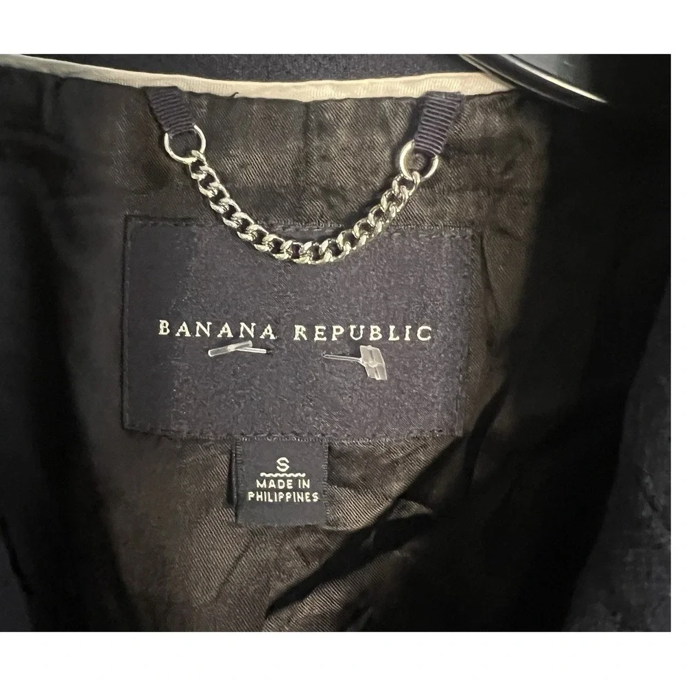 Banana Republic Navy Blue Double Breasted Blazer Womens‎ S Coastal Quiet Luxury